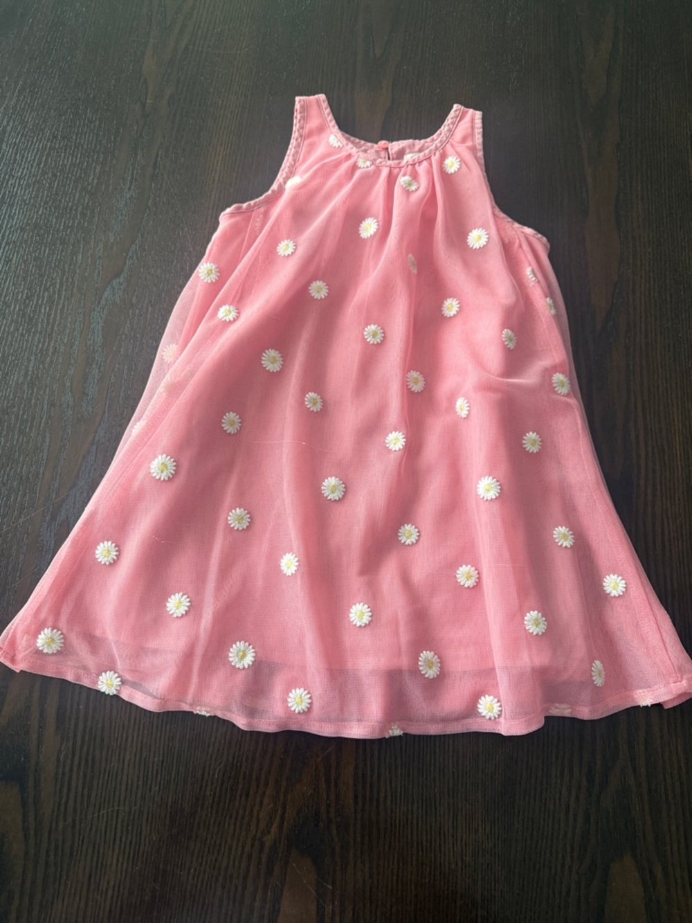 Cat & Jack Peach Daisy Overlay Sundress
